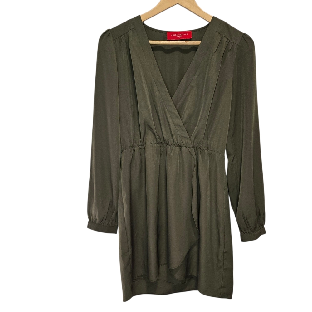 AKIRA Chicago Olive Wrap Dress